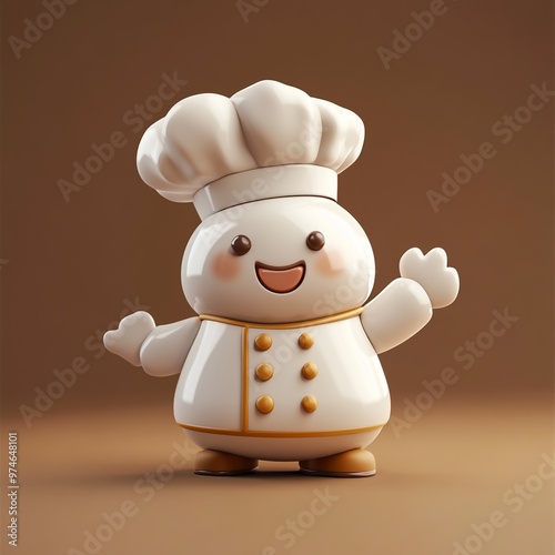 3D Chef Icon: Culinary Expert in Kitchen Illustration Logo