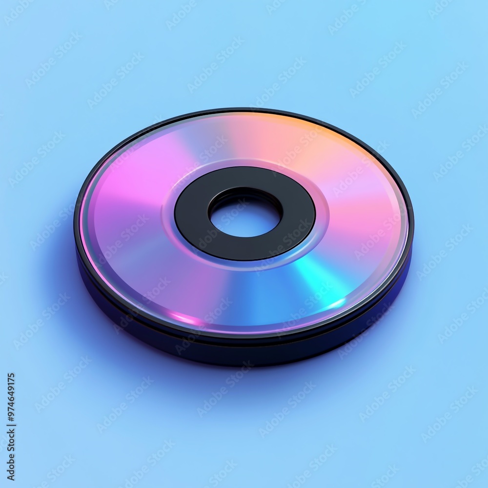 3D Compact Disc Icon: Optical Media for Music Illustration Logo 3D Compact Disc Icon: Optical Media for Music Illustration Logo