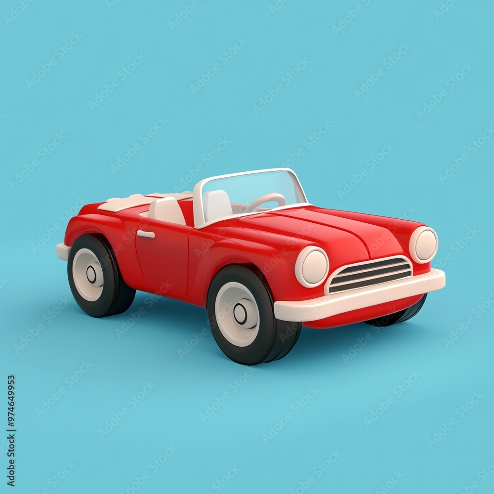 3D Convertible Icon: Vehicle with Open Top Illustration Logo 3D Convertible Icon: Vehicle with Open Top Illustration Logo
