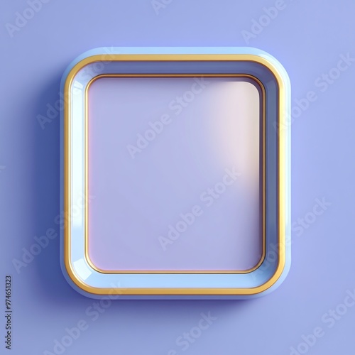 3D Digital Frame Icon: Rotating Photo Display Illustration Logo