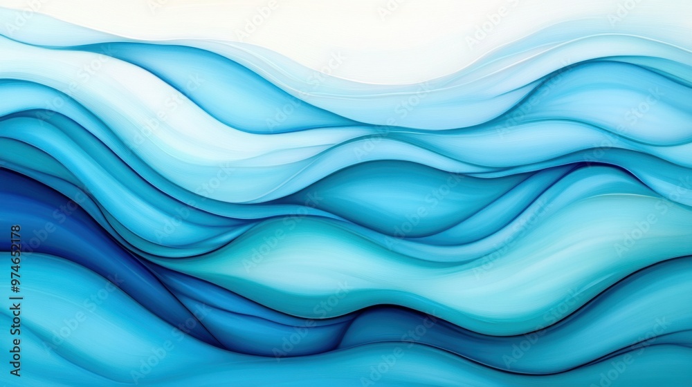A close up of a blue and white abstract painting, AI A close up of a blue and white abstract painting, AI