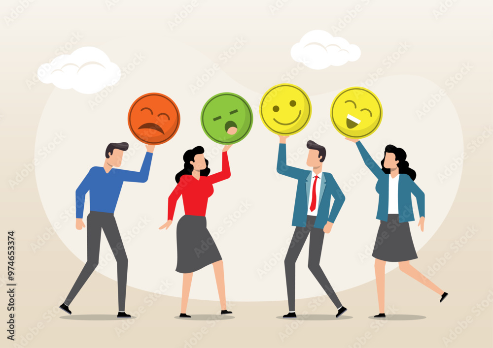 businessman and businesswoman team showing emotion happy and sad faces businessman and businesswoman team showing emotion happy and sad faces