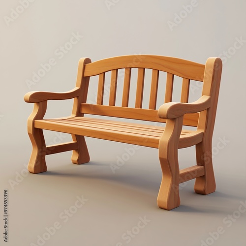 3D Entryway Bench Icon: Seating with Storage for Foyers Illustration Logo