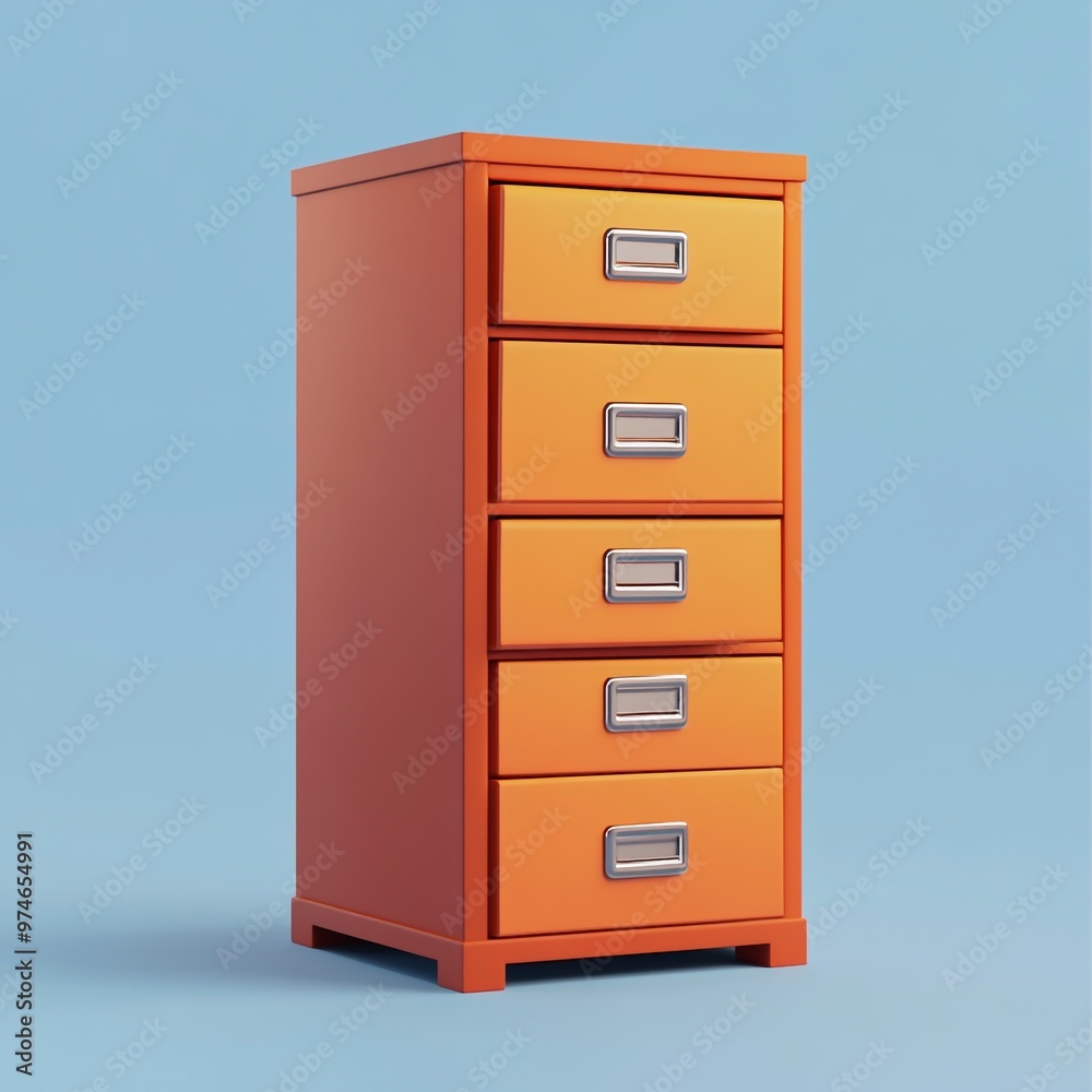 3D Filing Cabinet Icon: Organized Document Storage Illustration Logo 3D Filing Cabinet Icon: Organized Document Storage Illustration Logo