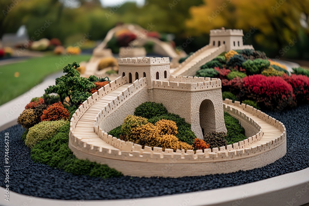 Miniature Park featuring iconic world landmarks like the Great Wall of ...