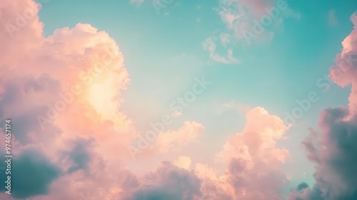 dreamy pastel cloudscape ethereal gradient sky soft billowing forms delicate color transitions serene atmospheric abstract