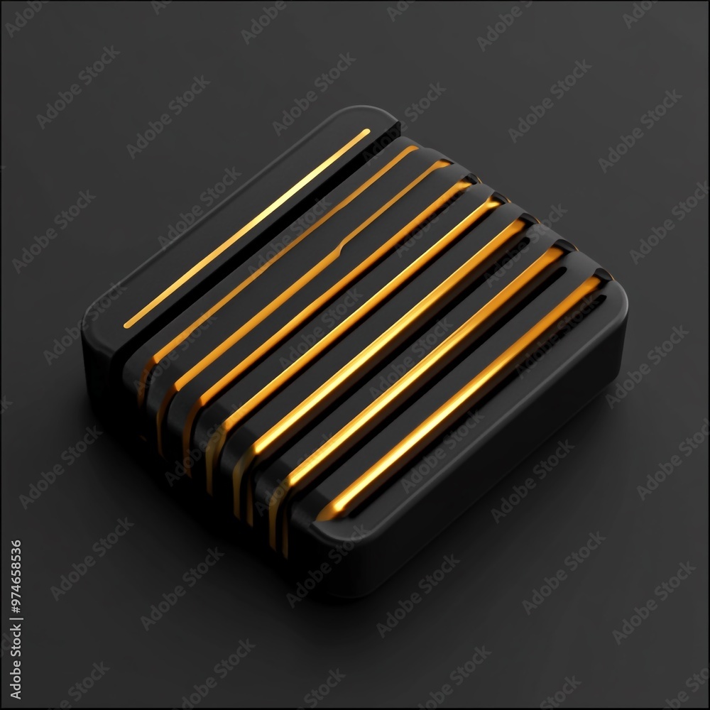 3D Heatsink Icon: Heat Dissipation Component Illustration Logo 3D Heatsink Icon: Heat Dissipation Component Illustration Logo
