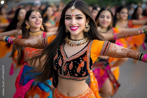 Navratri bringing together communities for Dandiya Raas, with participants dancing in synchrony photo