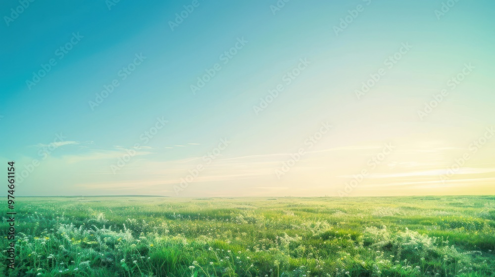 Obraz premium Serene Meadow Under a Vast Sky