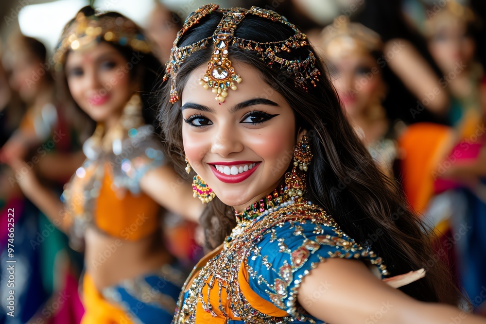 Fototapeta premium Navratri festival featuring Cultural Programs, including music, dance, and drama performances