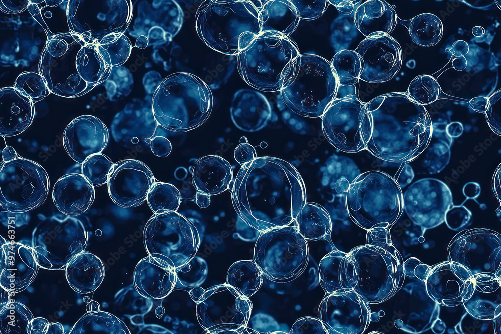 Abstract of molecular structure of water bubbles. Abstract of molecular structure of water bubbles.