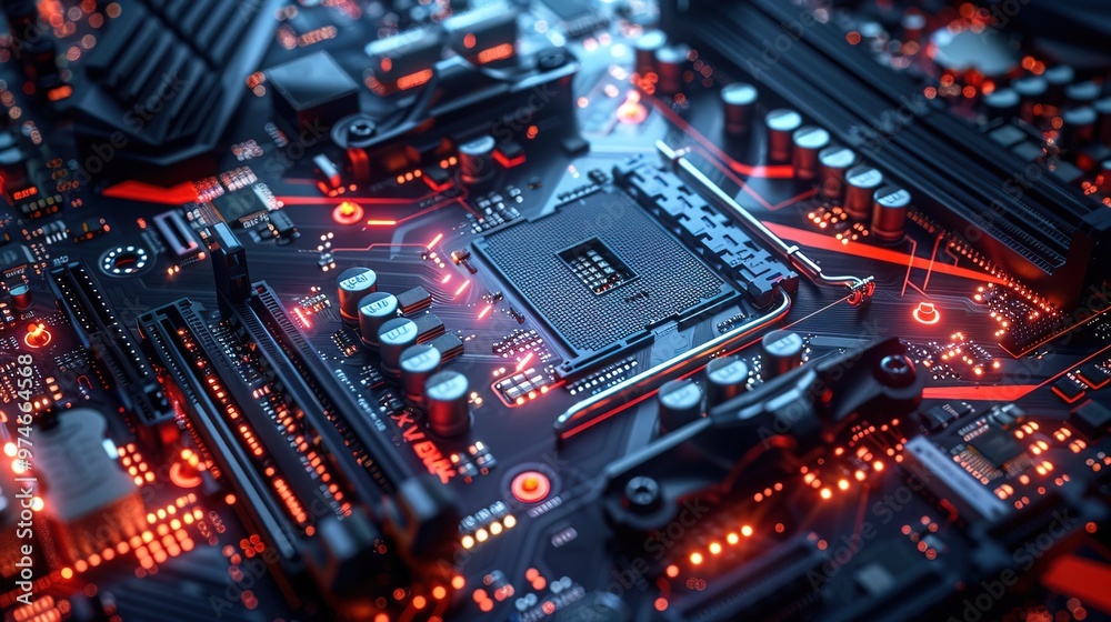 E sports gaming motherboard with competitive game scene graphics E sports gaming motherboard with competitive game scene graphics