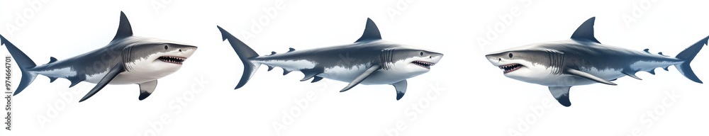 Obraz premium shark fish isolated on white background