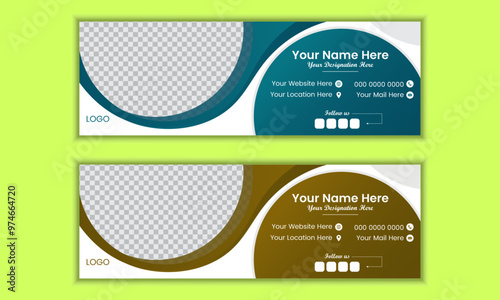 Professional email signature and web banner design template or social media cover page design.