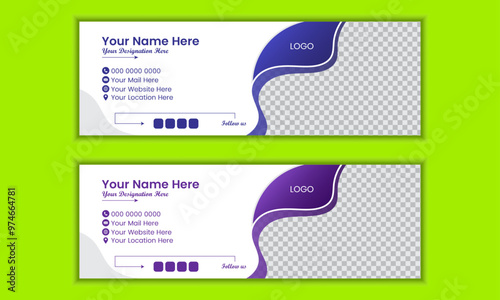 Professional email signature and web banner design template or social media cover page design.