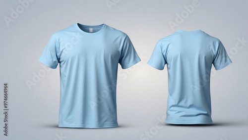 Plain Light Blue T-Shirt Mockup Template