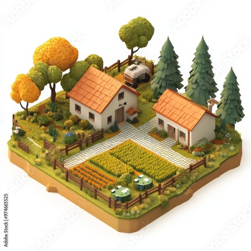 reallistic energy saving field farm, 3D perspective, cubic style, isolate on white background --chaos 50 --v 6.1 Job ID: 9edaf7dd-d52e-4ce5-b75e-a0041759b371 photo