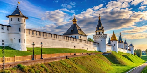 Historic retaining walls of Sofiysky Vzvoz in Tobolsk Kremlin , Tobolsk Kremlin, Sofiysky Vzvoz, historic photo