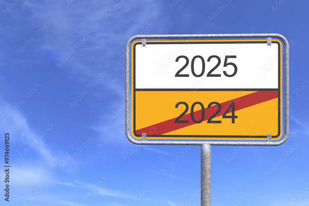 3d Illustration - Ortsschild - Ortstafel - 2024 - 2025 - Himmel - Wolken 3d Illustration - Ortsschild - Ortstafel - 2024 - 2025 - Himmel - Wolken