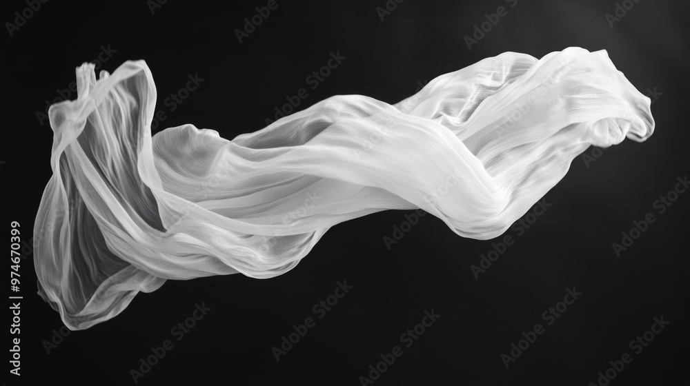 Fototapeta premium Cloth – Artistic Photo of Flowing Cloth Suspended in Midair Creating a Weightless Appearance