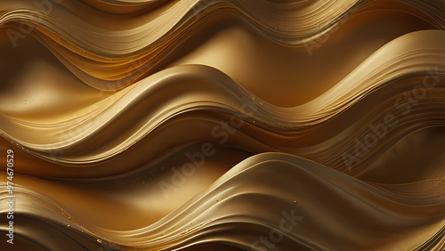 abstract background filled with soft, fluid waves of golden gradients, blending seamlessly from light to deep gold