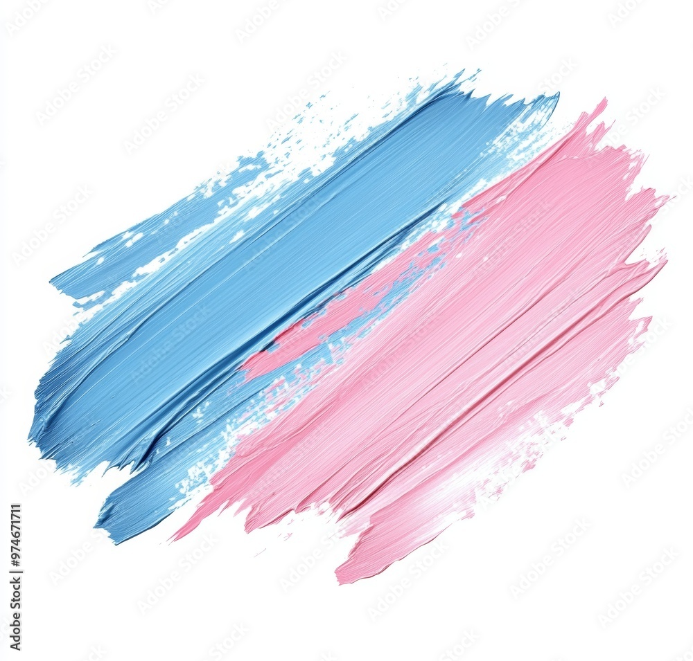 Abstract Pastel Blue and Pink Brush Stroke Paint on White Background for Artistic Design Generative AI Abstract Pastel Blue and Pink Brush Stroke Paint on White Background for Artistic Design Generative AI
