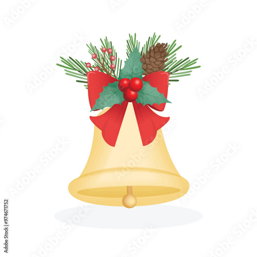 Christmas flower ring bell decoration