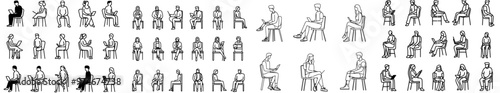 The set includes icons for seat, sit, chair, armchair, bench, etc.