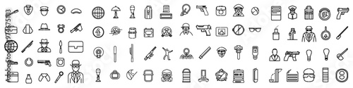 This icon set includes icons for the Mafia and Gangster line. There are icons for bosses, gangsters, pistols, illegal trade, killers, and crime.