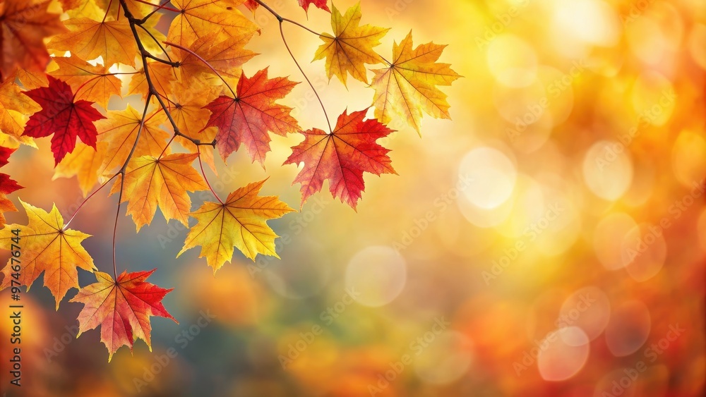 Autumn background with a maple branch and red and yellow leaves in soft focus, maple, branch, red, yellow, leaves Autumn background with a maple branch and red and yellow leaves in soft focus, maple, branch, red, yellow, leaves