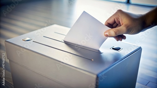 Voter ID and ballot close-up, Casting vote, Verification , Election, Voting, Democracy, Polling station photo