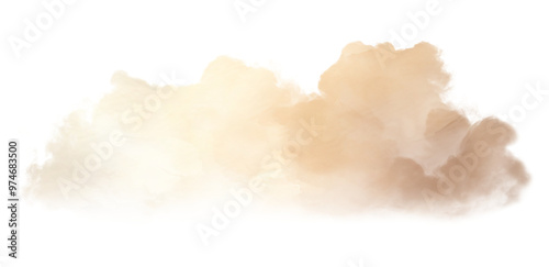 Watercolor cloud blends warm and cool tones, creating an ethereal and dreamy effect on a transparent background