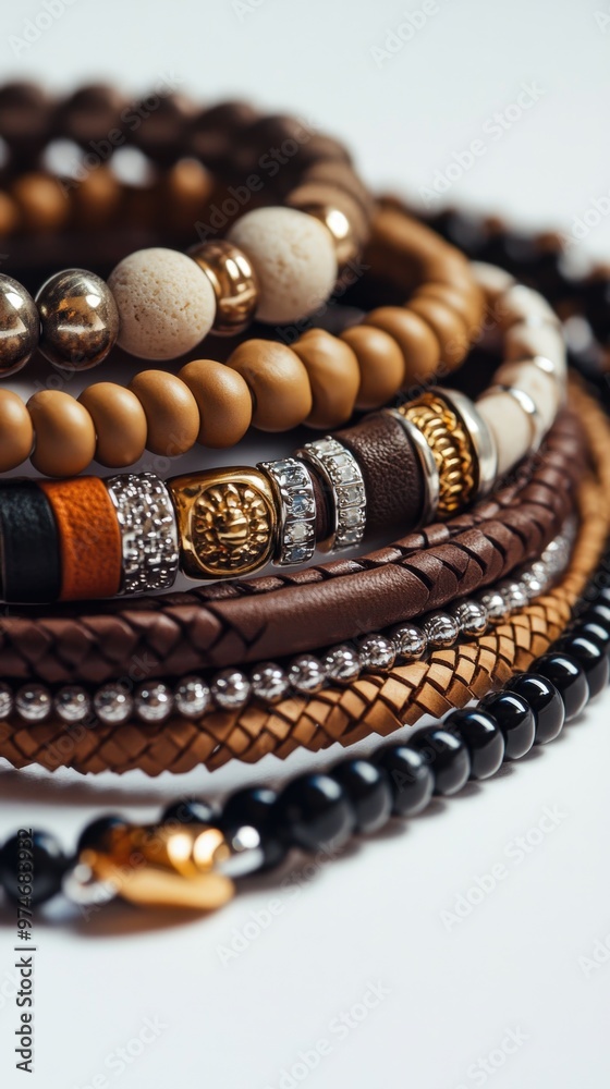 Bracelets – Set of Different Bracelets in Various Materials Displayed on a Neutral Background Bracelets – Set of Different Bracelets in Various Materials Displayed on a Neutral Background