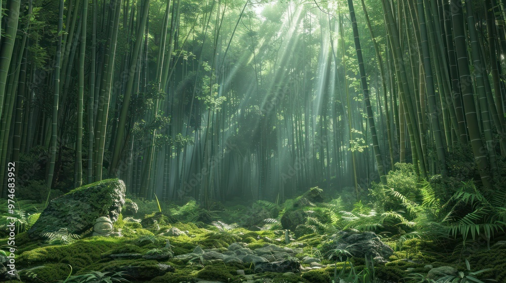 Sunlight Through Bamboo Forest Sunlight Through Bamboo Forest