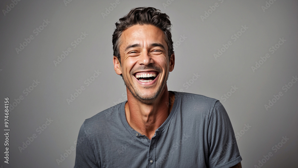 Portrait of a Man Laughing A Cheerful