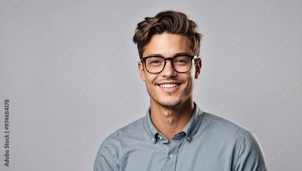 Portrait of a Man with Glasses Isolated Portrait of a Man with Glasses Isolated