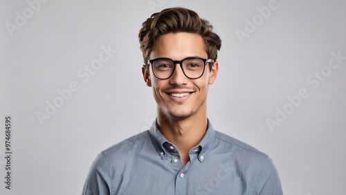 Portrait of a Man with Glasses Isolated