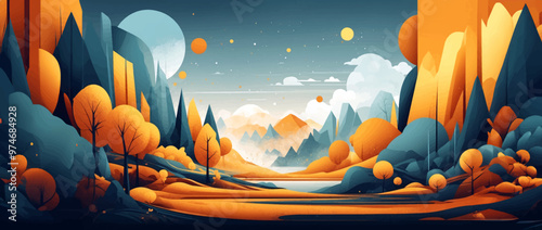 Vibrant Abstract Wave of Smart City with Multilayered Color Texture and Digital Elements - Global Technology and Social Network Concept for Web Banner Design. watercolor style