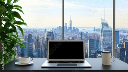 Laptop View of New York City