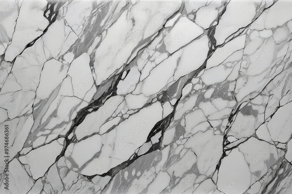 Fototapeta premium Elegant White and Gray Marble Surface with Intricate Veining Patterns for Luxurious Interior Design