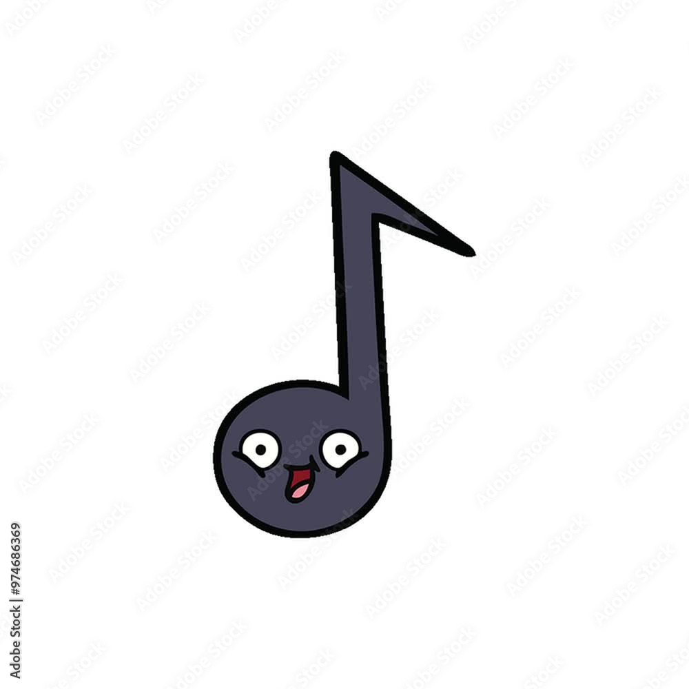 cute cartoon of a musical note cute cartoon of a musical note