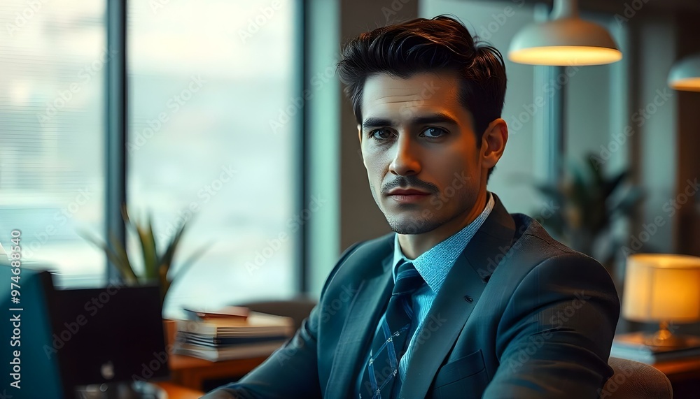 Obraz premium business man at city