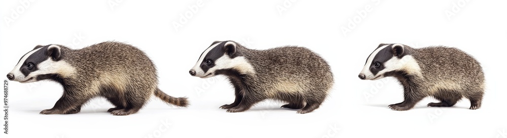 badger isolated on white background badger isolated on white background