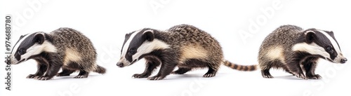 badger isolated on white background