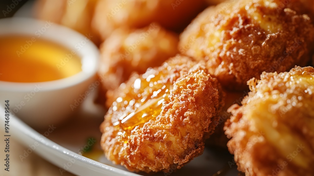 Crispy Fried Cheese Balls Drizzled with Honey Crispy Fried Cheese Balls Drizzled with Honey