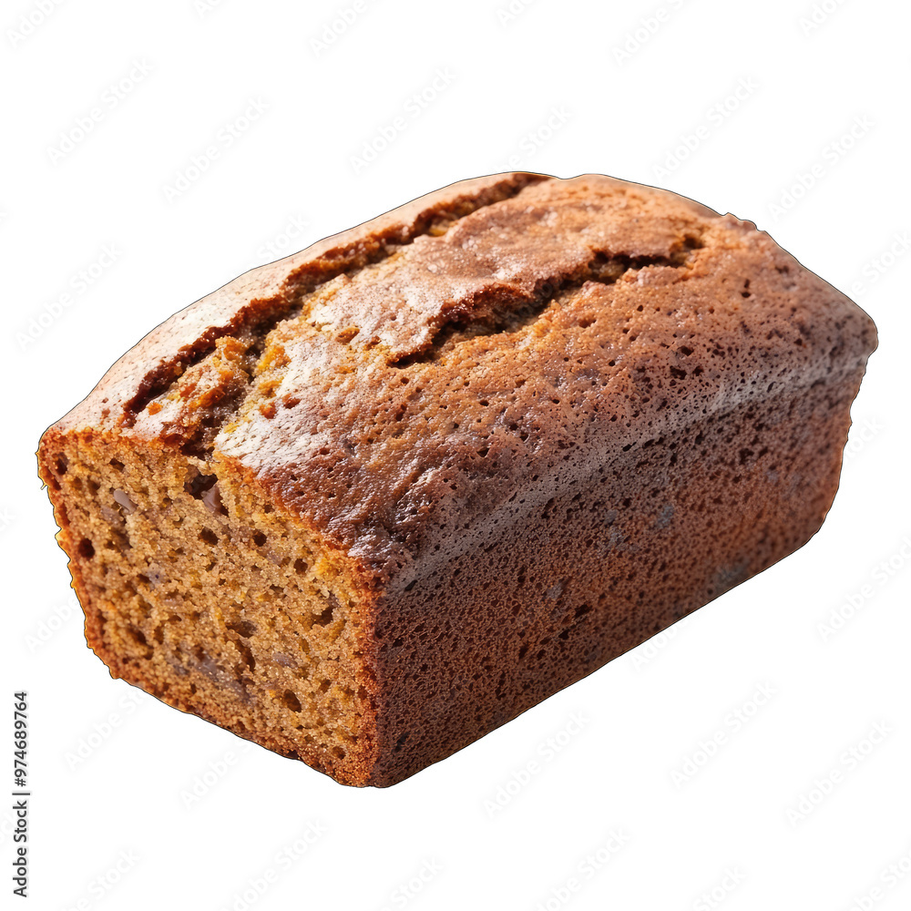 Banana sponge cake isolated on transparent background. Banana bread Banana sponge cake isolated on transparent background. Banana bread
