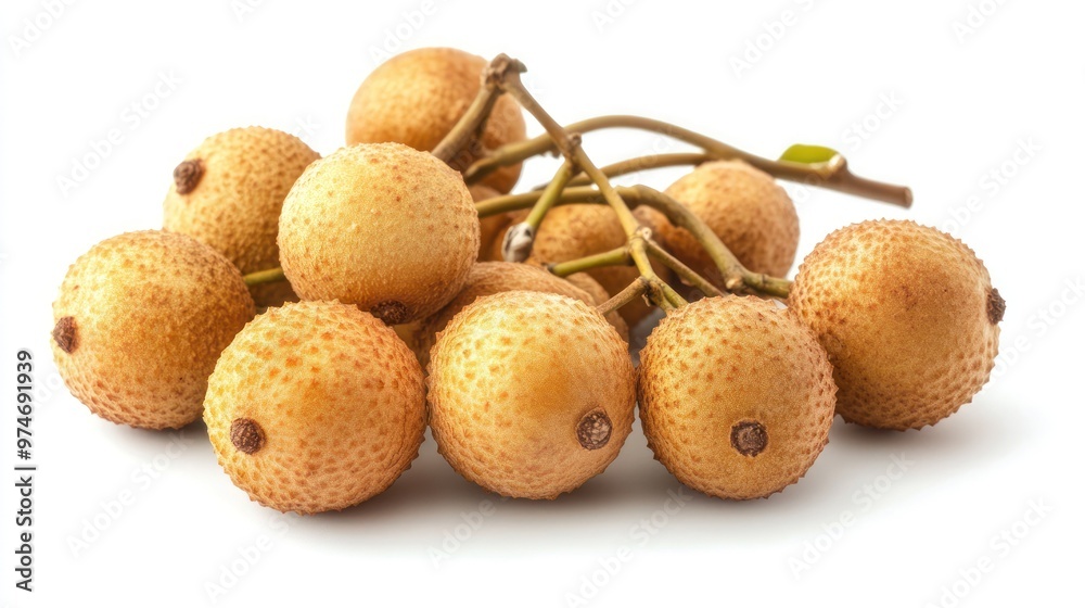 A cluster of lychee fruits with rough skin, showcasing their natural appearance.