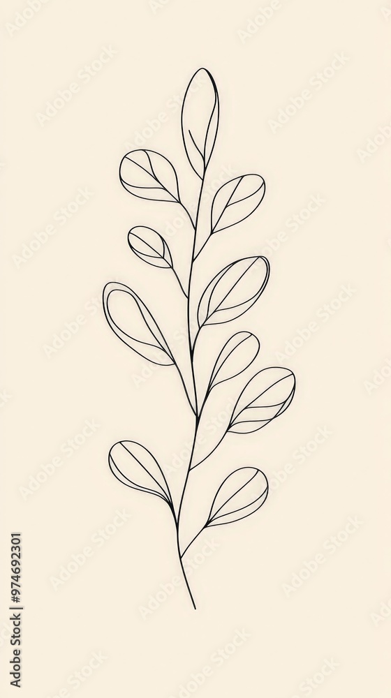 Minimalist Branch Illustration. Minimalist Branch Illustration.