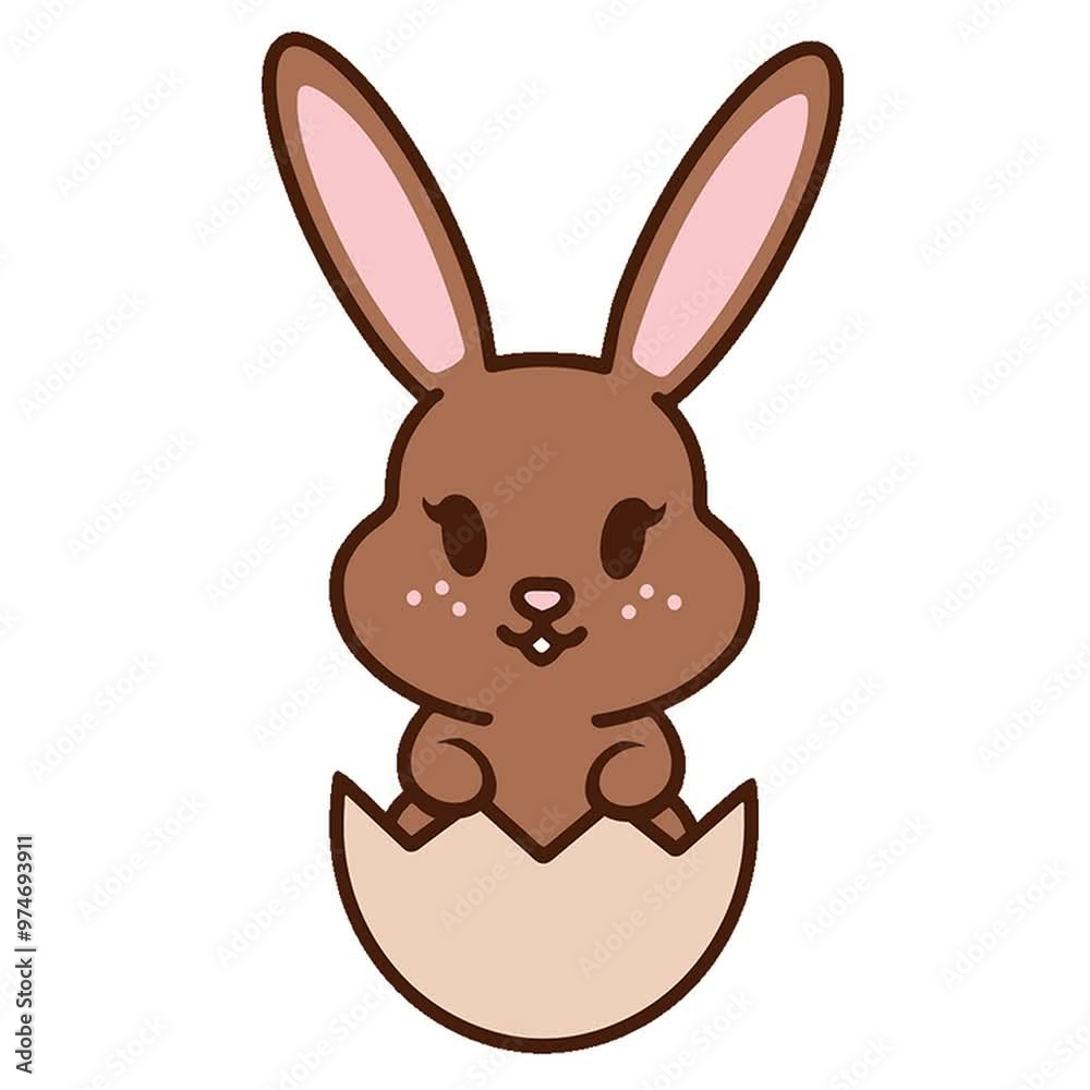 easter bunny in eggshell easter bunny in eggshell