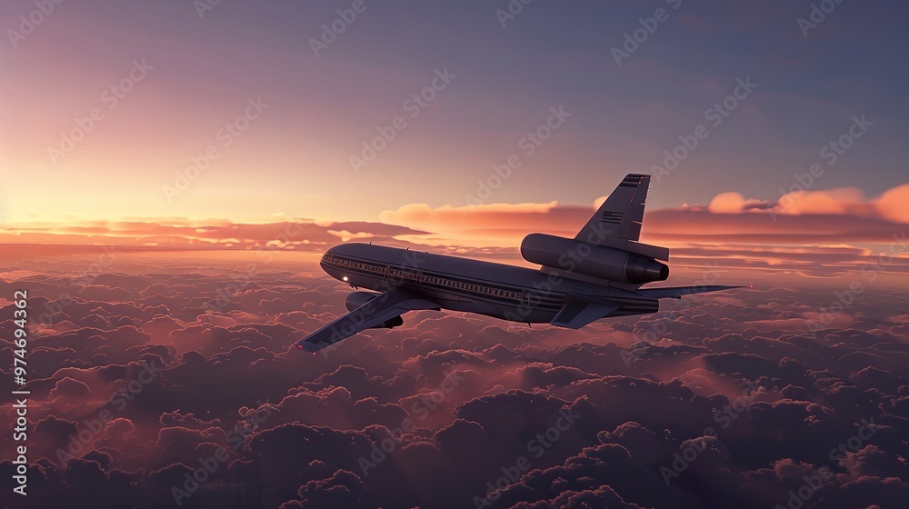 Airplane Flying Above Clouds Airplane Flying Above Clouds